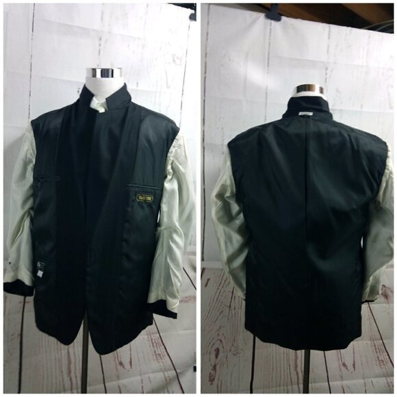 Trieste 41R 2 Button Black Herringbone Striped 2pc - Picture 10 of 15